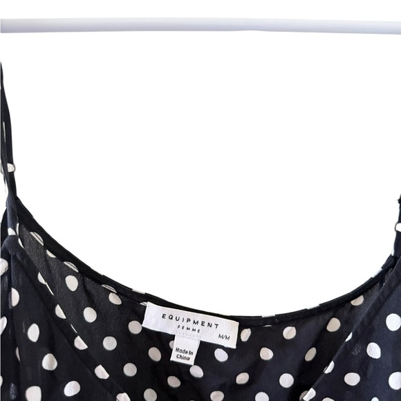 Equipment Layla Polka Dot Spaghetti Strap Silk Top - Picture 7 of 7